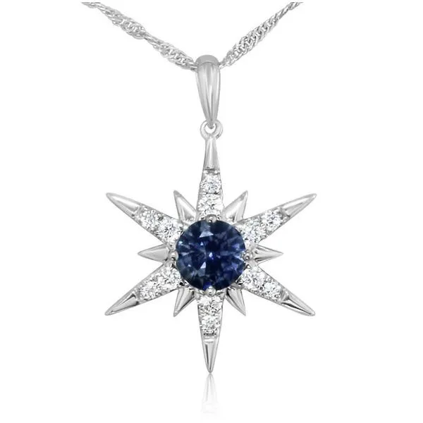 Montana Sapphire & Diamond Star Pendant Blue Heron Jewelry Company Poulsbo, WA