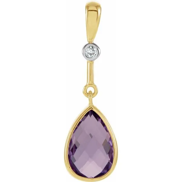 Pear-Shaped Amethyst Drop Pendant Blue Heron Jewelry Company Poulsbo, WA