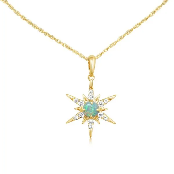 Australian Opal Star Pendant Blue Heron Jewelry Company Poulsbo, WA