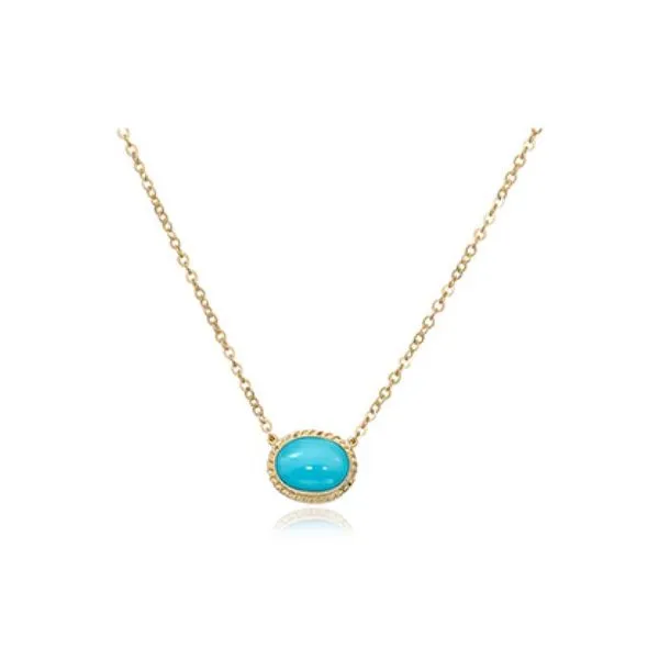 Turquoise Twist Bezel Necklace Blue Heron Jewelry Company Poulsbo, WA