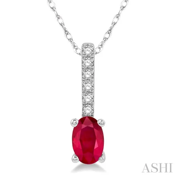 Oval Ruby & Diamond Necklace Blue Heron Jewelry Company Poulsbo, WA