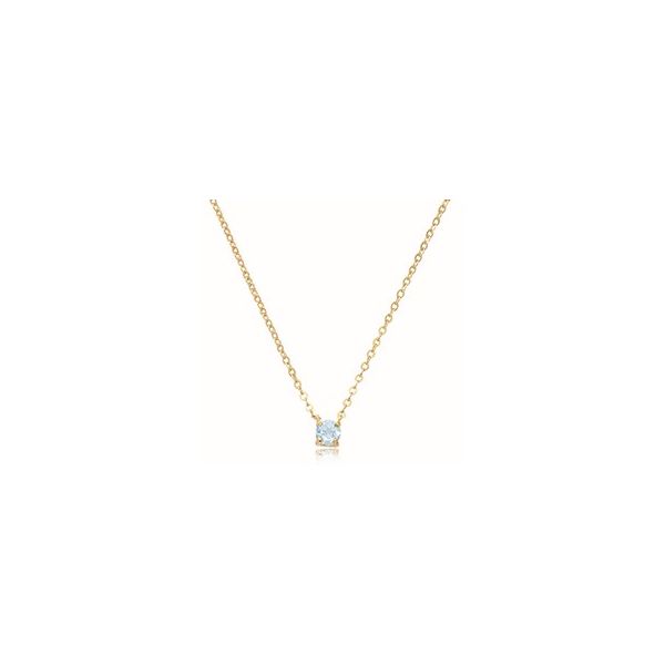Aquamarine Solitaire Necklace Blue Heron Jewelry Company Poulsbo, WA