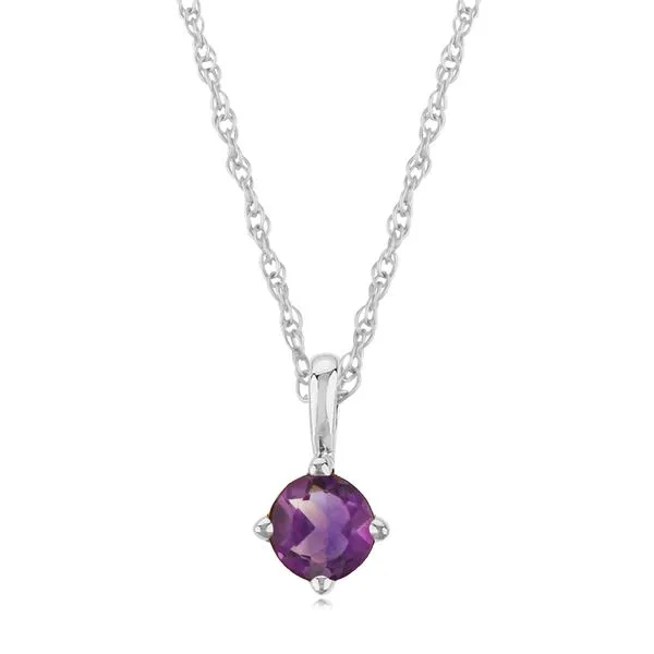 Round Amethyst Pendant Necklace Blue Heron Jewelry Company Poulsbo, WA