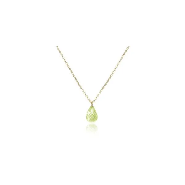 Peridot Briolette Drop Necklace Blue Heron Jewelry Company Poulsbo, WA
