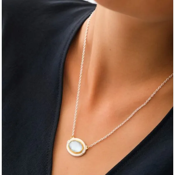 Blue Topaz Deck Necklace Image 2 Blue Heron Jewelry Company Poulsbo, WA