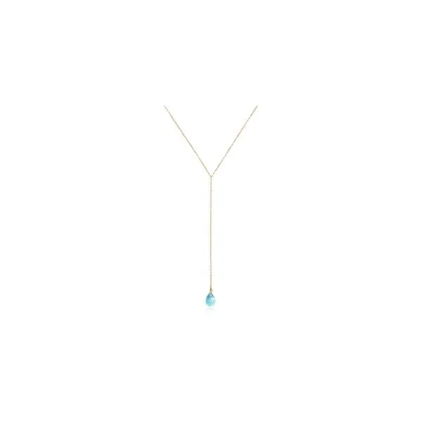 Blue Topaz Briolette Y-Drop Necklace Blue Heron Jewelry Company Poulsbo, WA