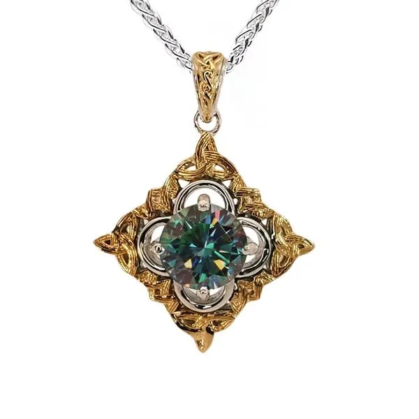 Mystic Blue Moissanite Necklace Blue Heron Jewelry Company Poulsbo, WA