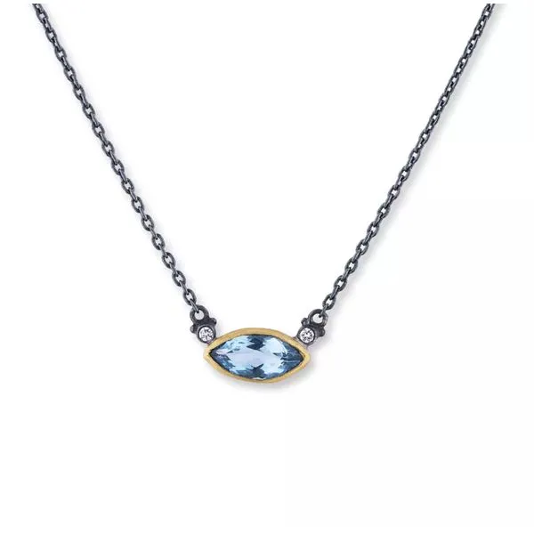 London Blue Topaz & Diamond Necklace Blue Heron Jewelry Company Poulsbo, WA