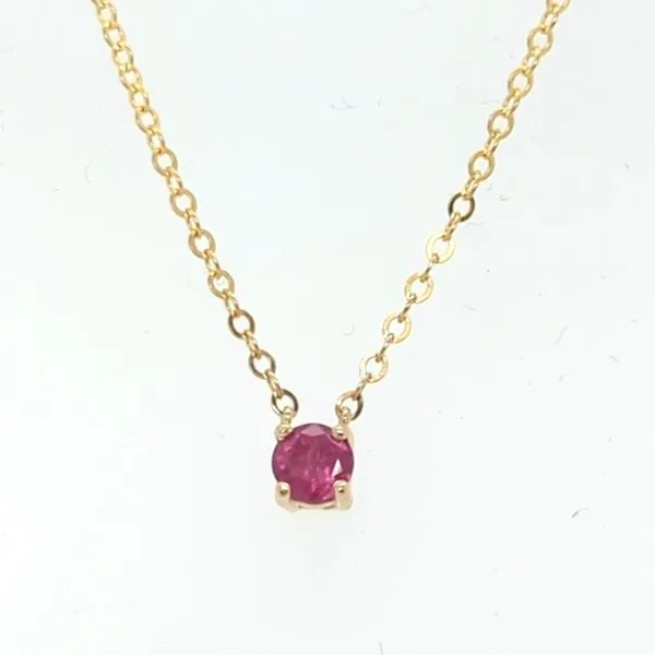 4mm Ruby Solitaire Necklace Blue Heron Jewelry Company Poulsbo, WA