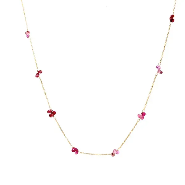 Trio Pink Tourmaline Station Necklace Blue Heron Jewelry Company Poulsbo, WA