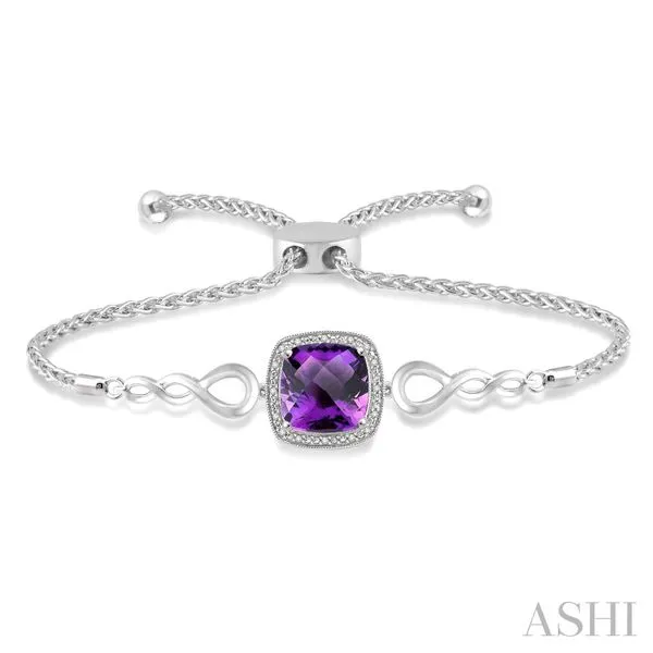 Lariat Amethyst & Diamond Sterling Silver Bracelet Blue Heron Jewelry Company Poulsbo, WA