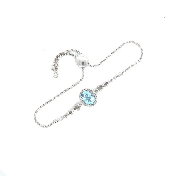 Blue Topaz Silver Lariat Bracelet Blue Heron Jewelry Company Poulsbo, WA