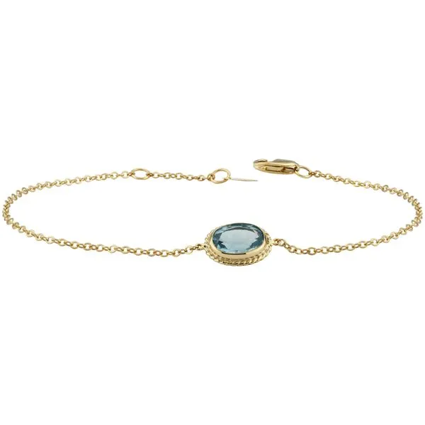 14k Yellow Gold Blue Topaz Bracelet Blue Heron Jewelry Company Poulsbo, WA