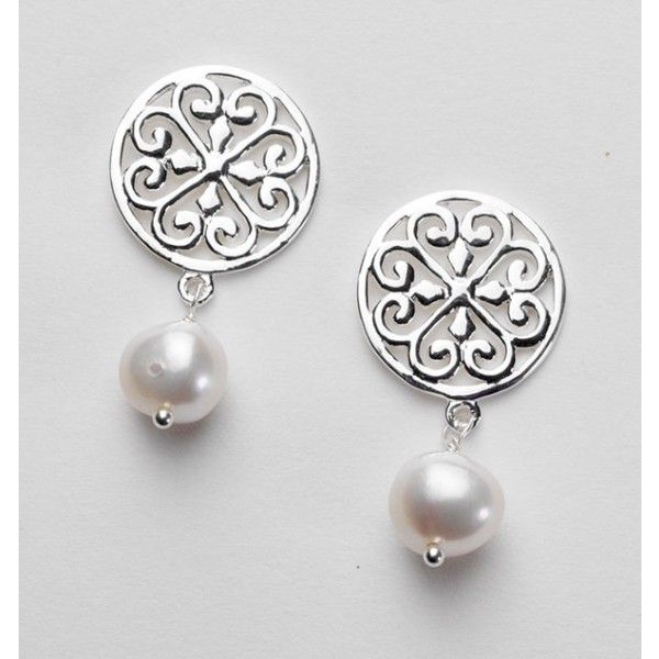 Southern Gates Pearl and Sterling Silver Earrings Blue Heron Jewelry Company Poulsbo, WA