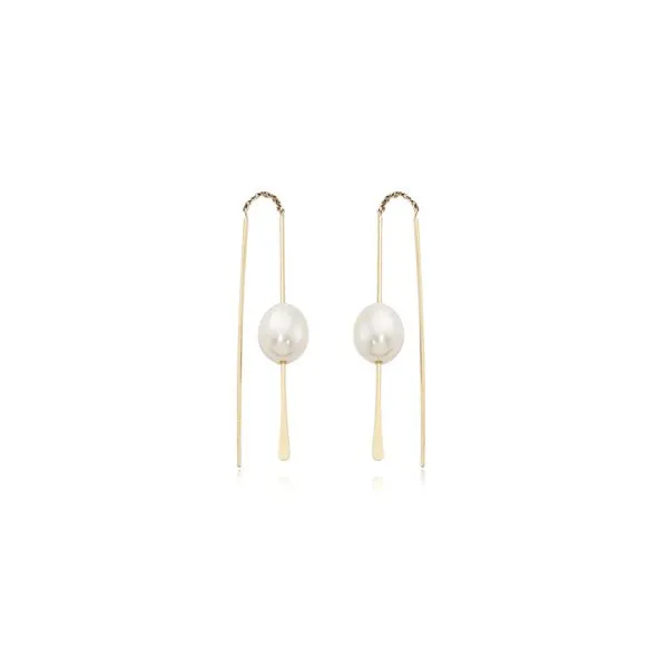 Pearl Threader Earrings Blue Heron Jewelry Company Poulsbo, WA
