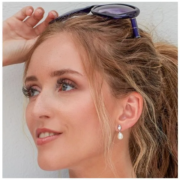 Pebble Pearl Droplet Earrings Image 2 Blue Heron Jewelry Company Poulsbo, WA