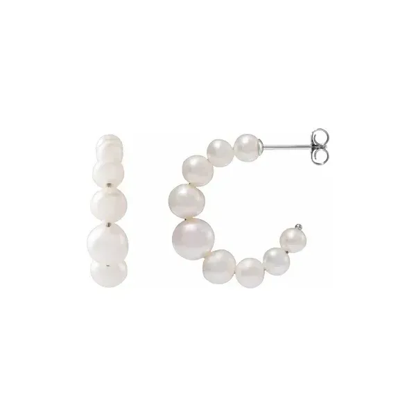 Freshwater Pearl Hoop Earrings Blue Heron Jewelry Company Poulsbo, WA