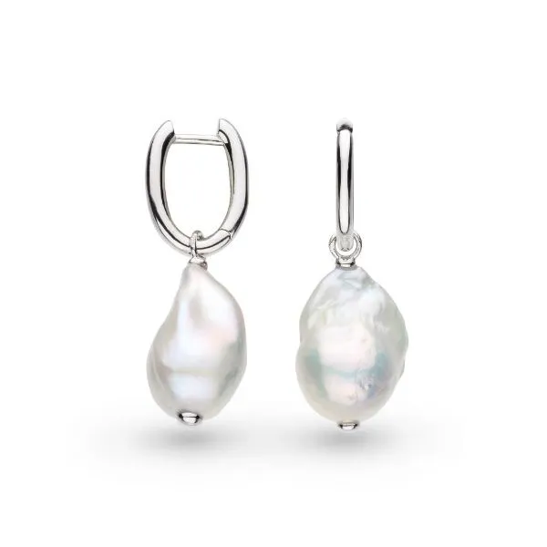 Baroque Pearl Hinged Hoop Earrings Blue Heron Jewelry Company Poulsbo, WA