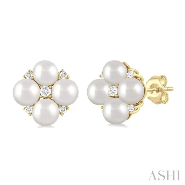 Pearl & Diamond Stud Earrings Blue Heron Jewelry Company Poulsbo, WA