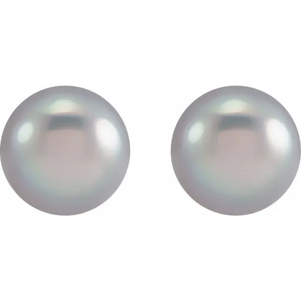 Cultured Freshwater Gray Pearl Stud Earrings Image 2 Blue Heron Jewelry Company Poulsbo, WA