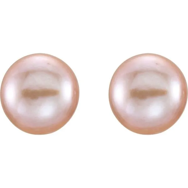 Cultured Freshwater Pink Pearl Stud Earrings Image 2 Blue Heron Jewelry Company Poulsbo, WA