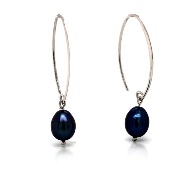Black Freshwater Pearl Sweep Earrings Blue Heron Jewelry Company Poulsbo, WA