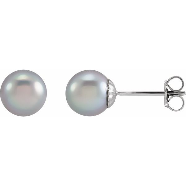 Cultured Freshwater Gray Pearl Stud Earrings Blue Heron Jewelry Company Poulsbo, WA
