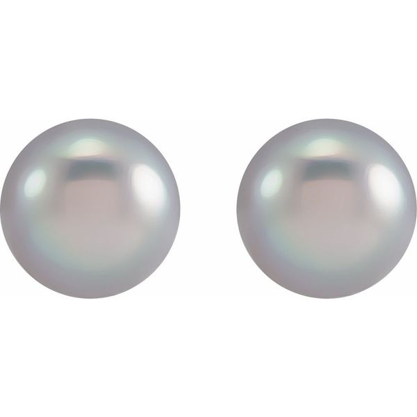 Cultured Freshwater Gray Pearl Stud Earrings Image 2 Blue Heron Jewelry Company Poulsbo, WA