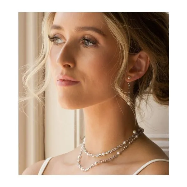 Revival Figaro Pearl Chain Link Multi Wear Station Necklace Image 2 Blue Heron Jewelry Company Poulsbo, WA