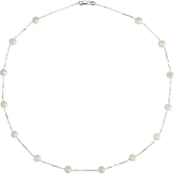 Freshwater Pearl Station Necklace 18