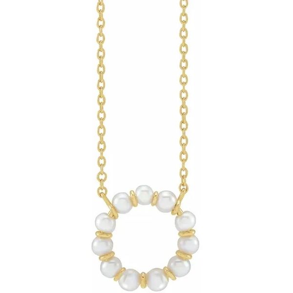 Circle Freshwater Pearl Necklace Blue Heron Jewelry Company Poulsbo, WA
