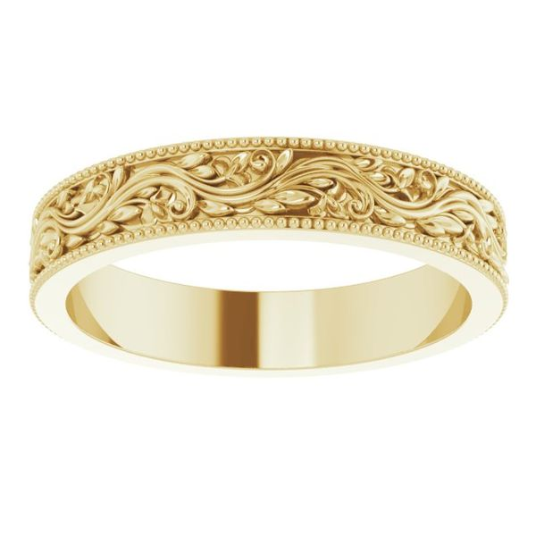 Scroll Vines Gold Wedding Band Blue Heron Jewelry Company Poulsbo, WA