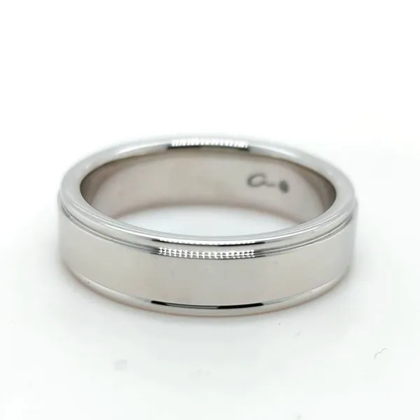 14k White Gold Mens Band Blue Heron Jewelry Company Poulsbo, WA