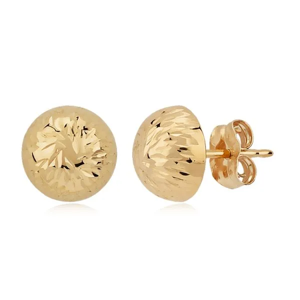 Brite-Cut Gold Button Earrings Blue Heron Jewelry Company Poulsbo, WA
