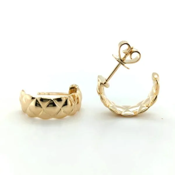 Extra Small Quilted Hoop Earrings Blue Heron Jewelry Company Poulsbo, WA