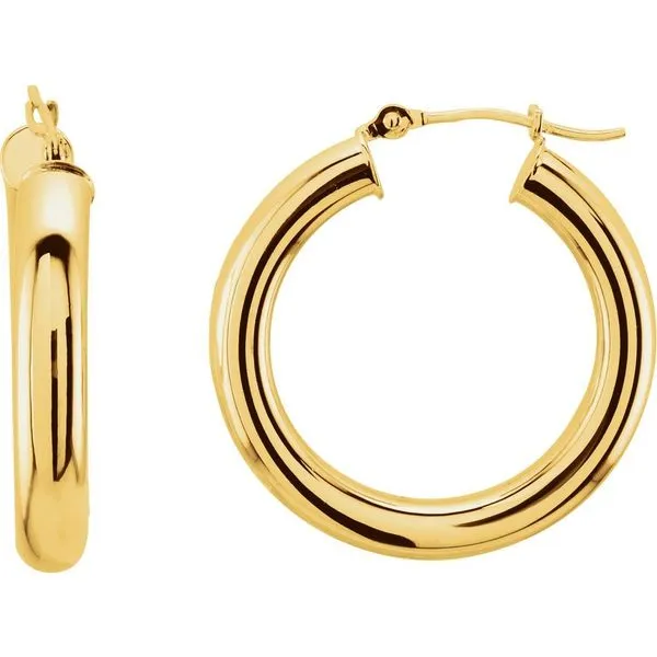 14k Yellow Gold Hoop Earrings Blue Heron Jewelry Company Poulsbo, WA