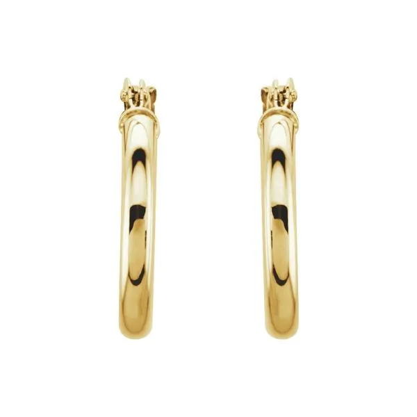 14k Yellow Gold 15mm Hoop Earrings Image 2 Blue Heron Jewelry Company Poulsbo, WA