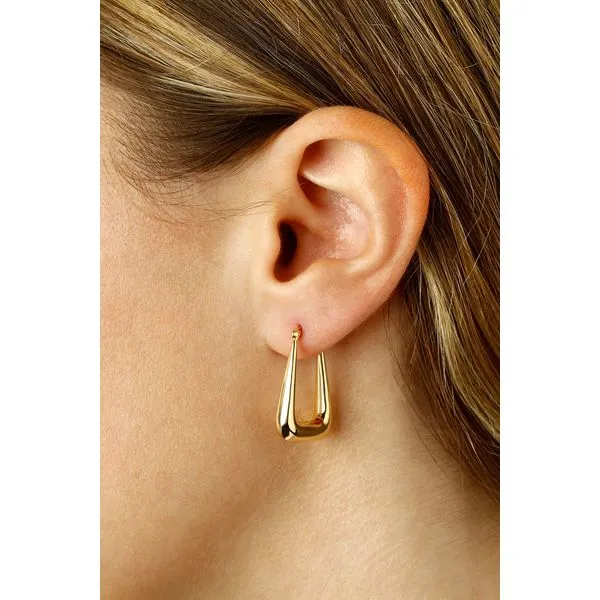 14k Gold U-Shape Hoop Earrings Image 2 Blue Heron Jewelry Company Poulsbo, WA