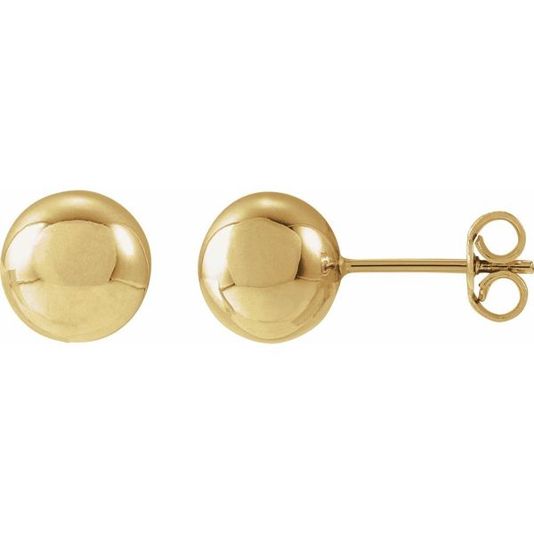 14k Yellow Gold 8mm Ball Stud Earrings Blue Heron Jewelry Company Poulsbo, WA