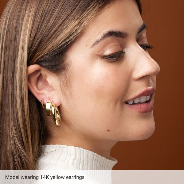 14k Yellow Gold Tube Hoop Earrings Image 2 Blue Heron Jewelry Company Poulsbo, WA