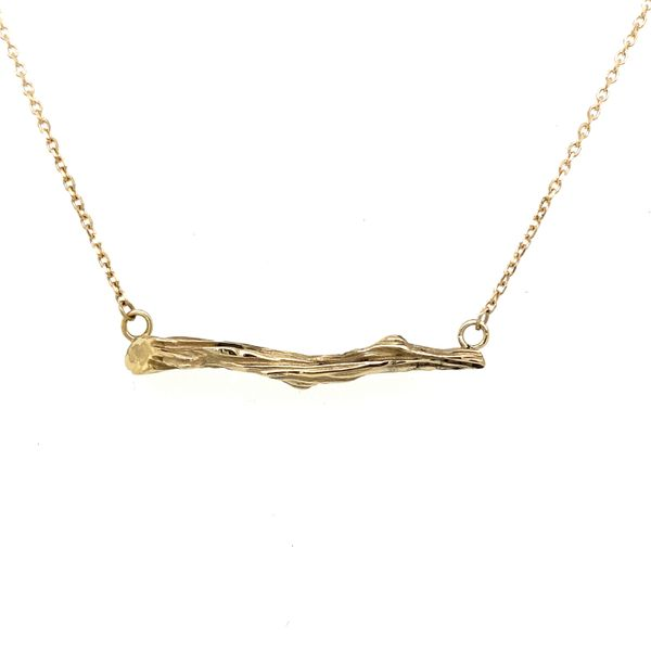 Twig Texture 14k Gold Necklace Blue Heron Jewelry Company Poulsbo, WA