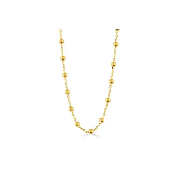18k Yellow Gold Beaded Ball Station Necklace Blue Heron Jewelry Company Poulsbo, WA