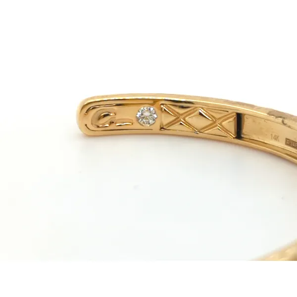 Gold Hammered Cuff Bracelet Image 2 Blue Heron Jewelry Company Poulsbo, WA