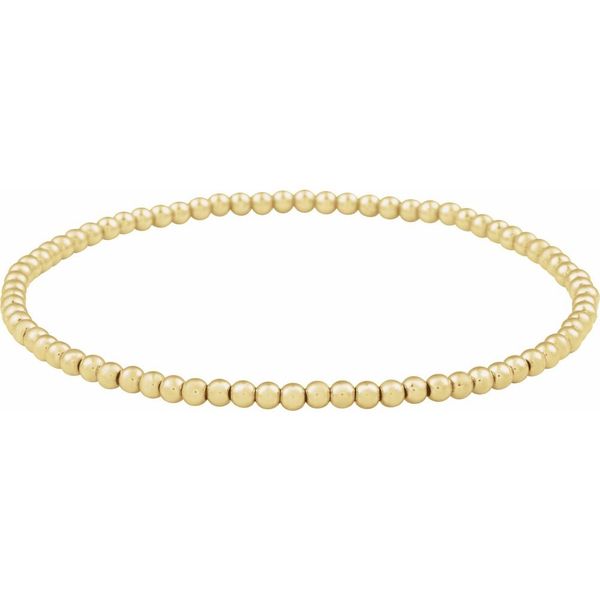Gold-Filled 2.5mm Elastic Bead Bracelet Blue Heron Jewelry Company Poulsbo, WA