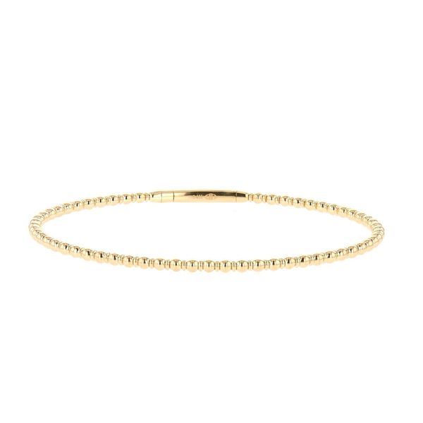 14k Yellow Gold Flexible Beaded Bangle Blue Heron Jewelry Company Poulsbo, WA