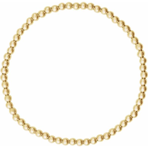 Gold-Filled 3mm Elastic Bead Bracelet Image 2 Blue Heron Jewelry Company Poulsbo, WA