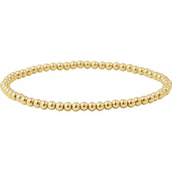 Gold-Filled 3mm Elastic Bead Bracelet Blue Heron Jewelry Company Poulsbo, WA