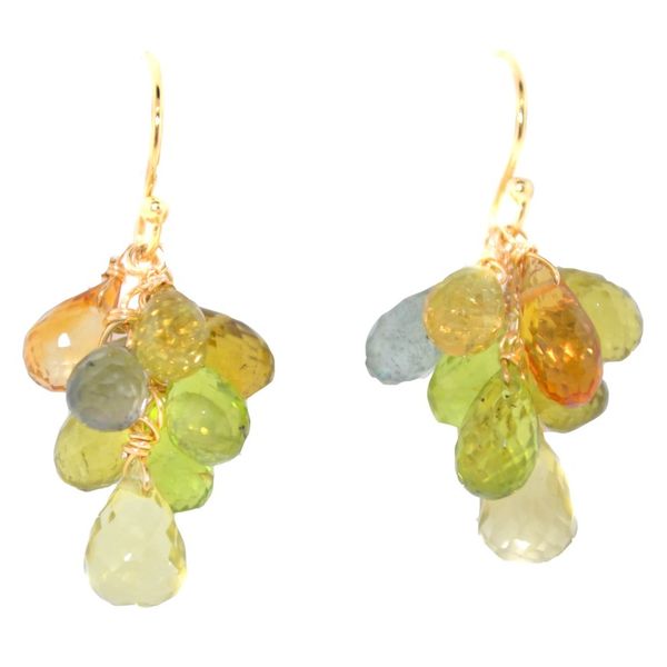 Multi-gemstone Briolette Drop Earrings Blue Heron Jewelry Company Poulsbo, WA
