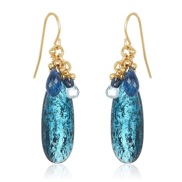 Teardrop Pear Kyanite & Topaz Gold-Filled Earrings Blue Heron Jewelry Company Poulsbo, WA