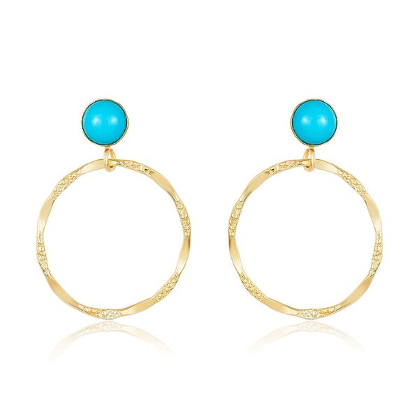 Turquoise Hoop Earrings Blue Heron Jewelry Company Poulsbo, WA